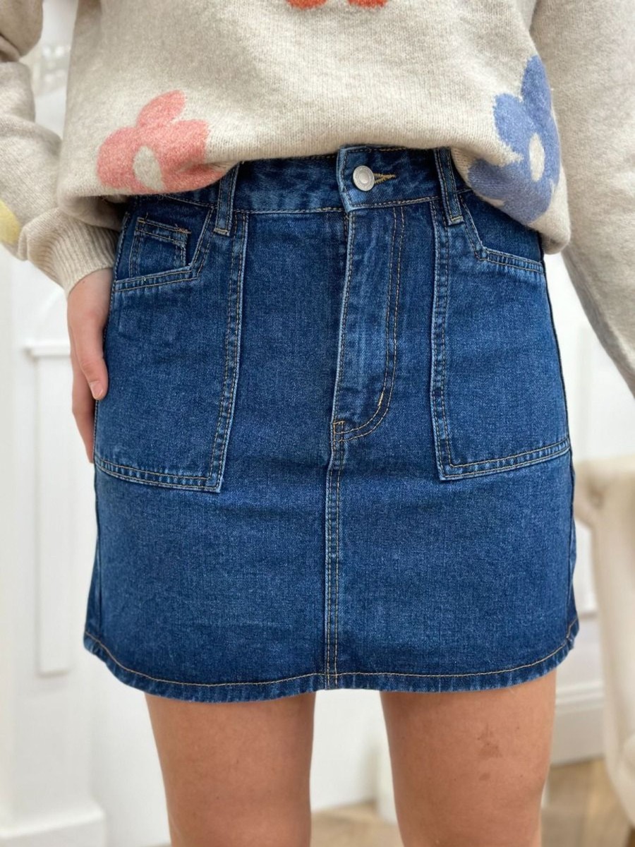 Jupe Telma Bleu | Juste Elles Jupe Telma Bleu