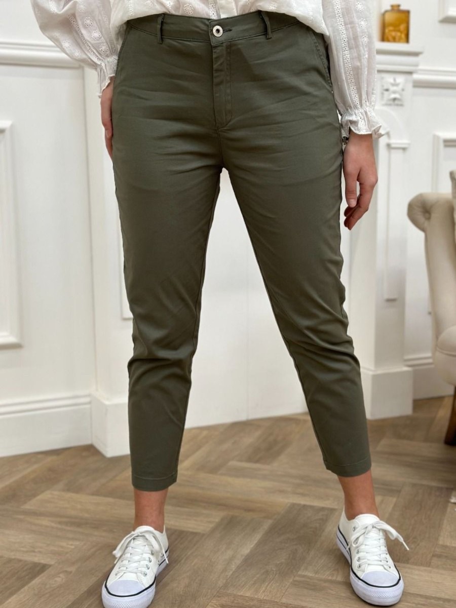 Pantalon Sybille Kaki | Juste Elles Pantalon Sybille Kaki