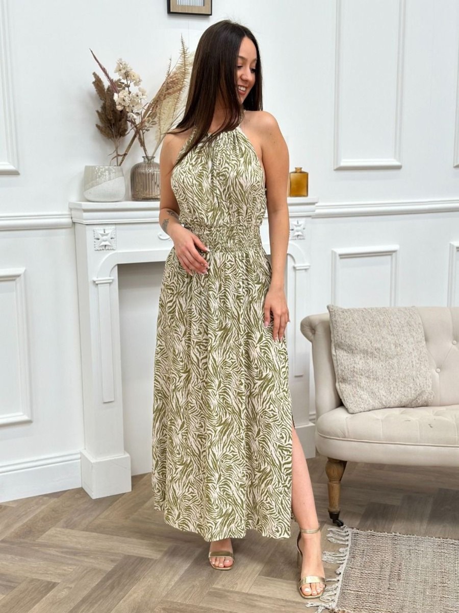 Robe longue Flora Vert | Juste Elles Robe Longue Flora Vert
