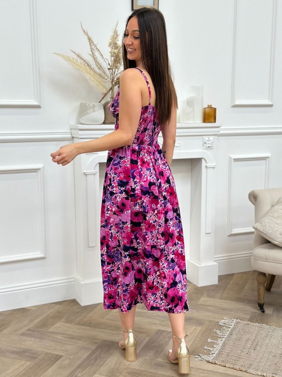 Robe longue Marta Fuschia | Juste Elles Robe Longue Marta Fuschia