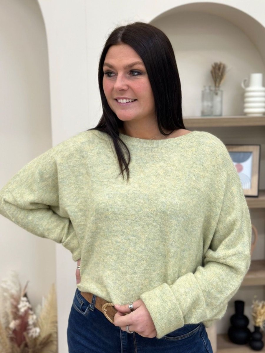 Pull Josephine Vert Anis | Juste Elles Pull Josephine Vert Anis