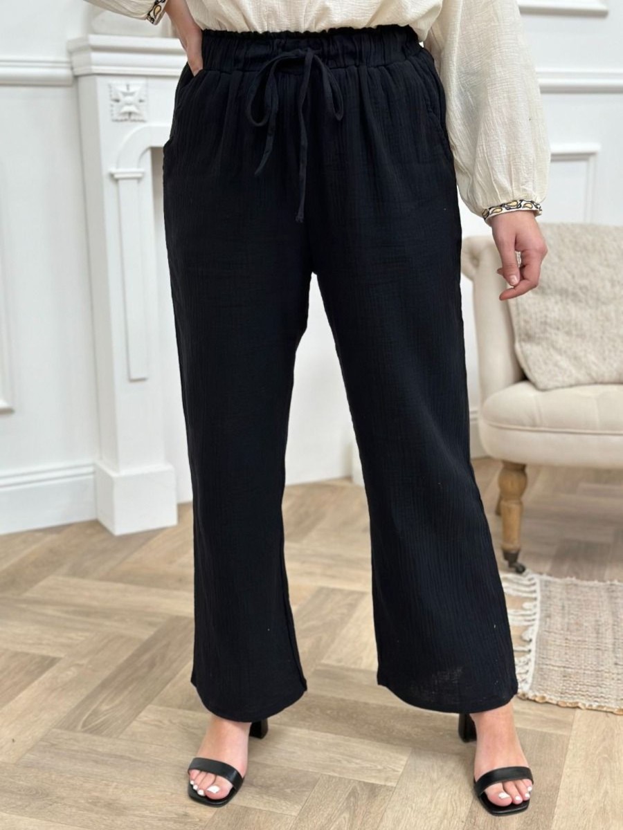 Pantalon Mina Noir | Juste Elles Pantalon Mina Noir
