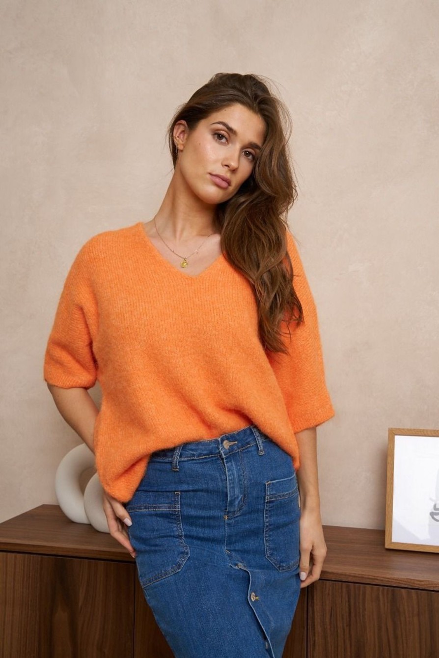 Pull Hortense Orange | Juste Elles Pull Hortense Orange