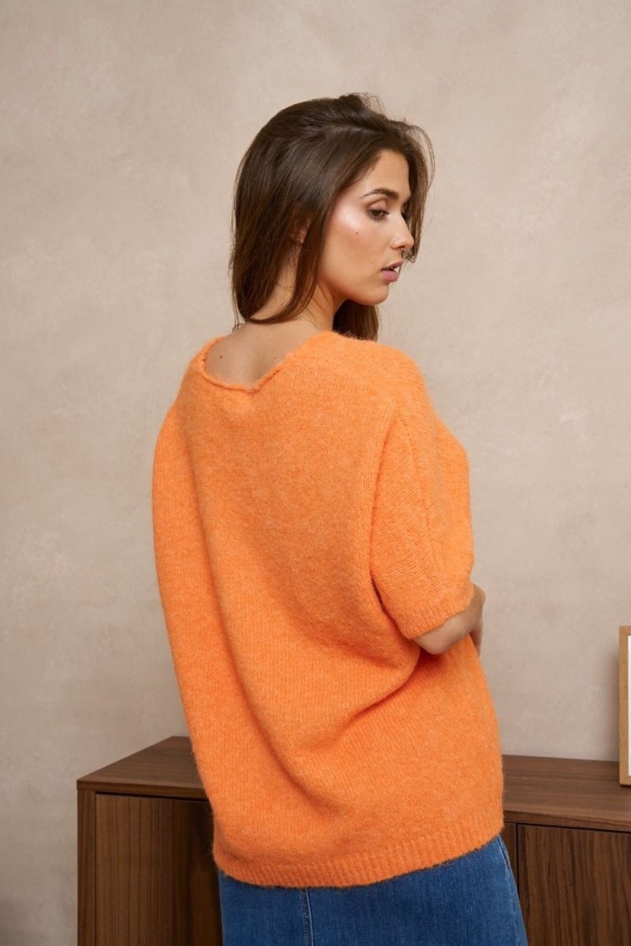 Pull Hortense Orange | Juste Elles Pull Hortense Orange