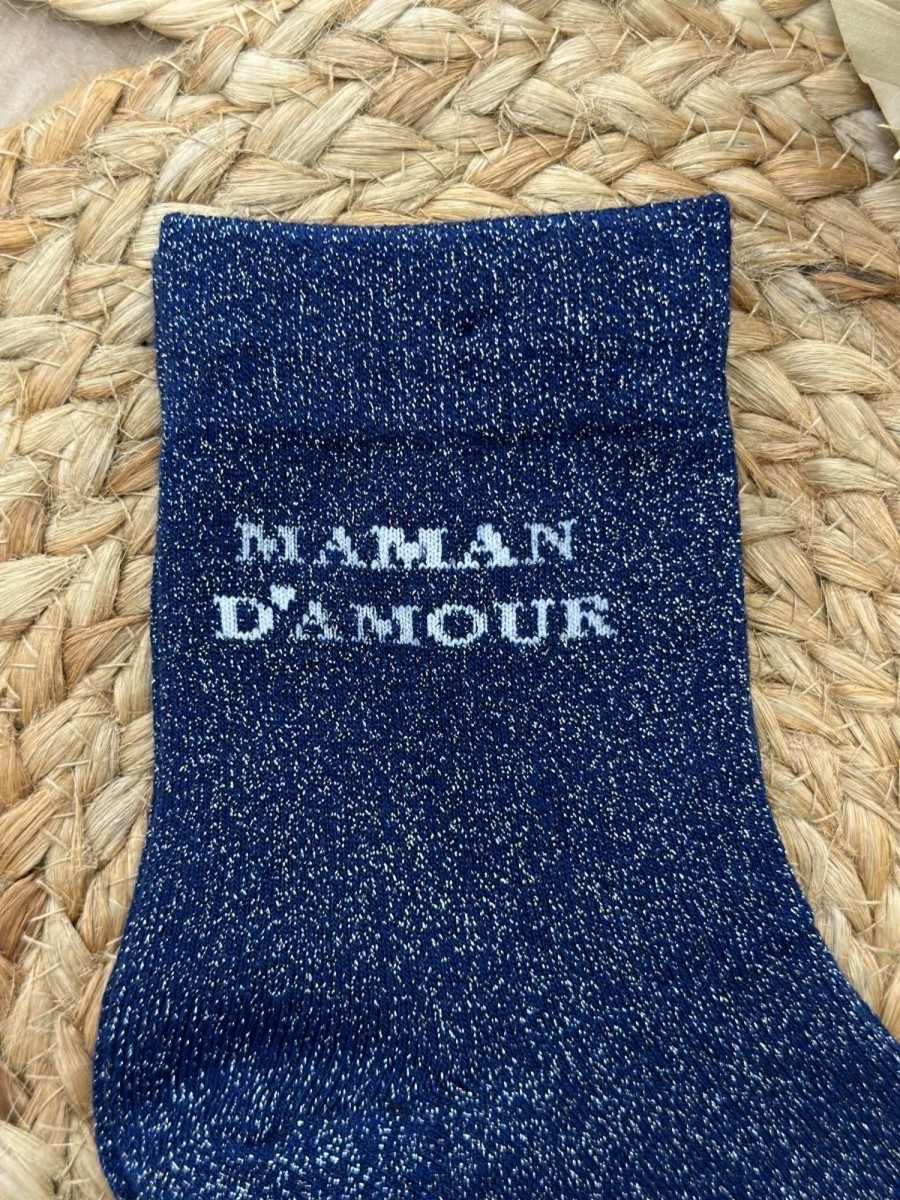Chaussettes Maman d'Amour Bleu | Juste Elles Chaussettes Maman D'Amour Bleu
