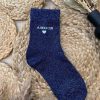 Chaussettes Amour Bleu Marine | Juste Elles Chaussettes Amour Bleu Marine