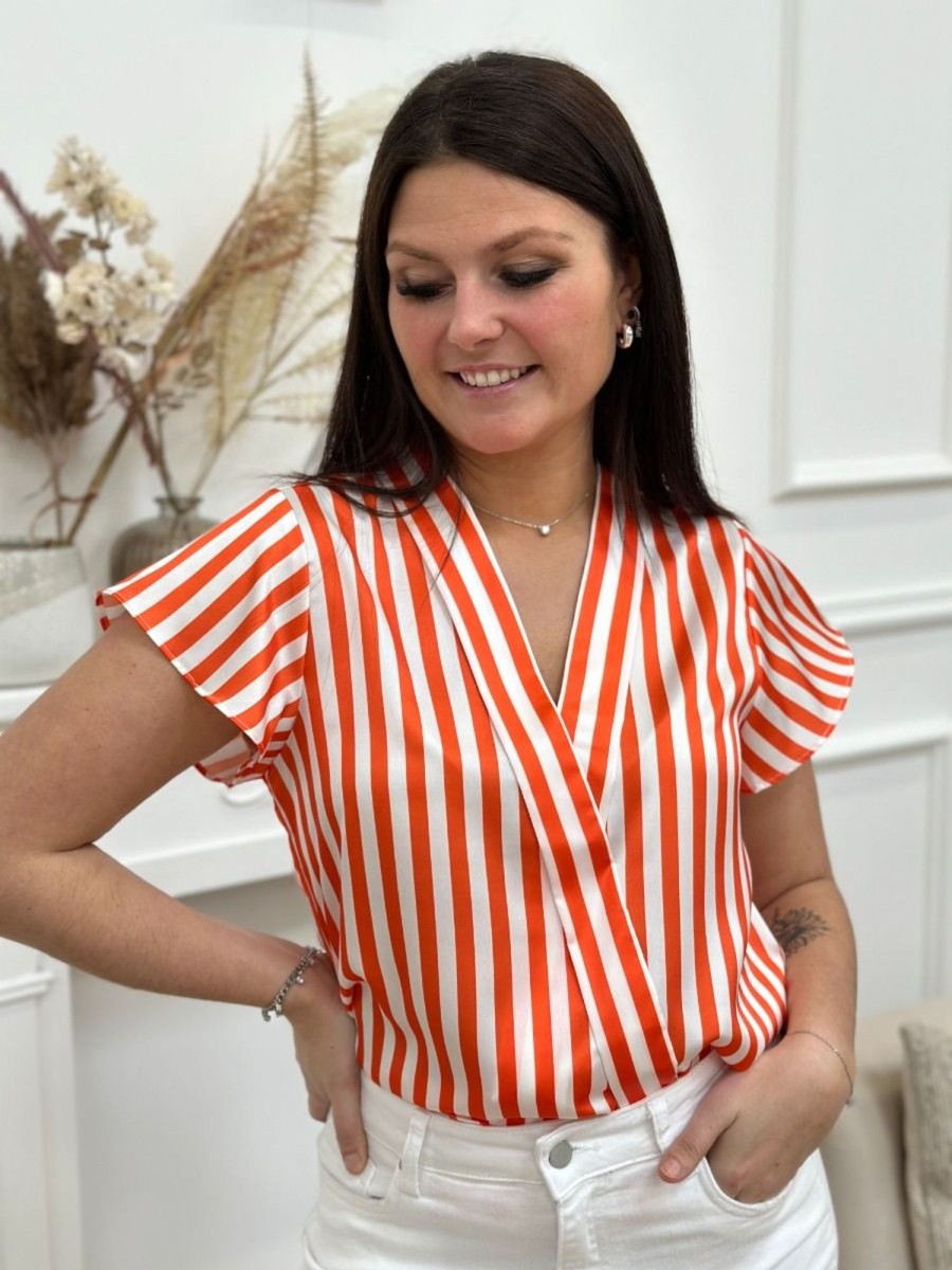 Top Louison Orange | Juste Elles Top Louison Orange