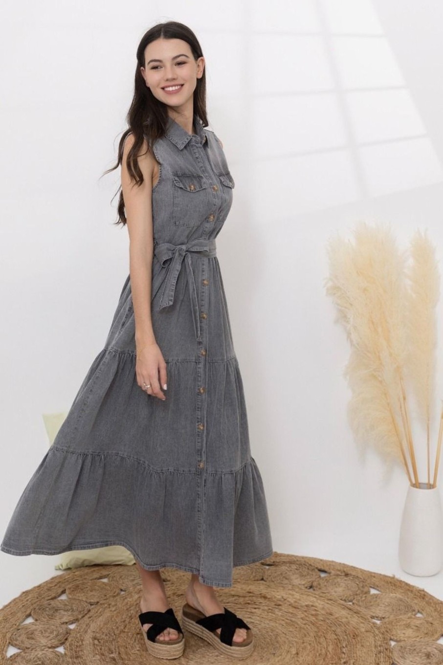 Robe longue Harmonie Gris | Juste Elles Robe Longue Harmonie Gris