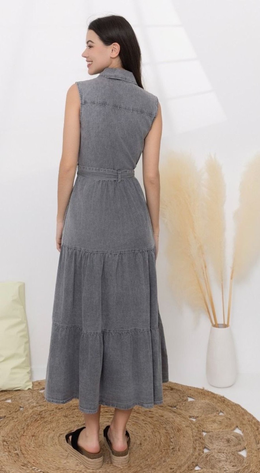 Robe longue Harmonie Gris | Juste Elles Robe Longue Harmonie Gris